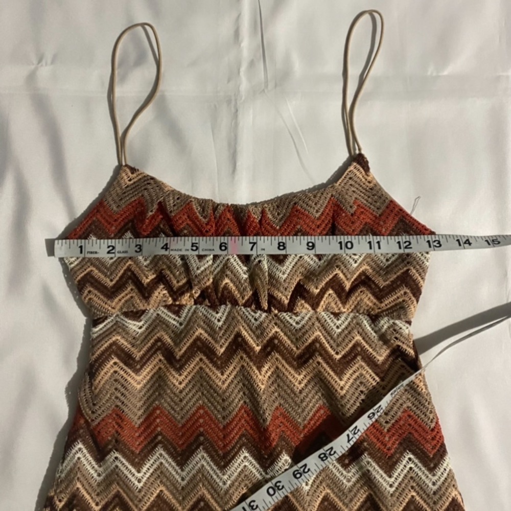 Ultra Flirt Chevron Patterned Knitted Cami Mini Dress - Picture 11 of 14